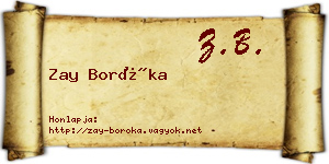 Zay Boróka névjegykártya